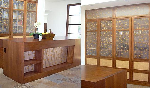 Reclaim used as panels on a desk